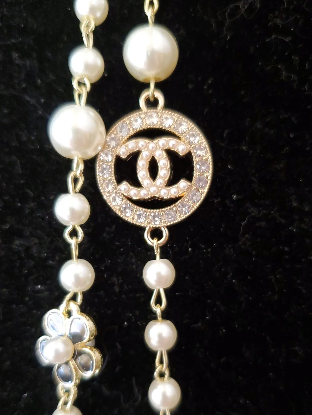 Chanel Pearl and Crystal Double Necklack